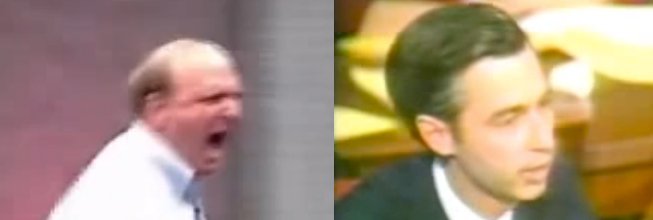 Steve Ballmer og Fred Rogers. To forskellige præsentationer